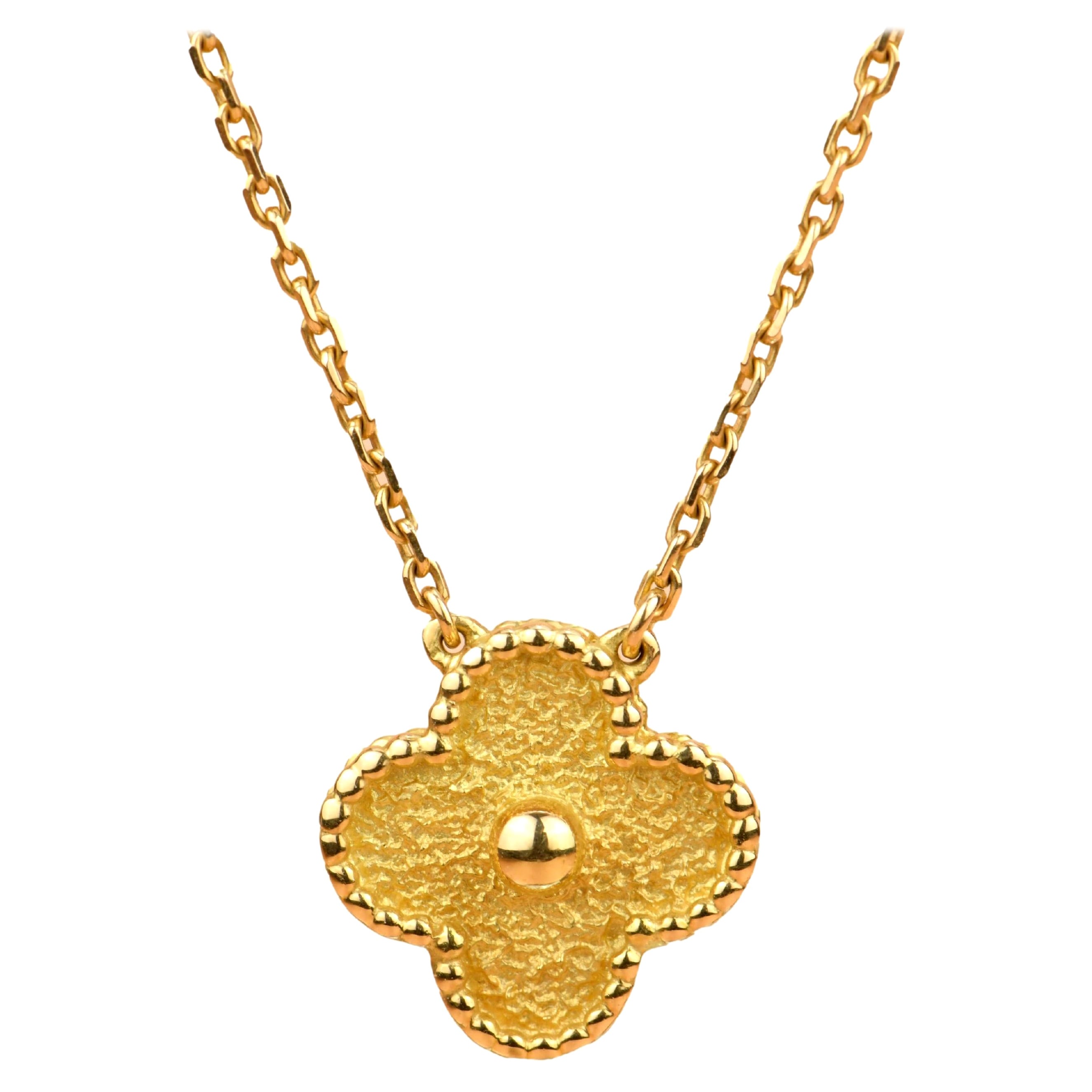 Van Cleef & Arpels Alhambra Yellow Gold Pendant Necklace