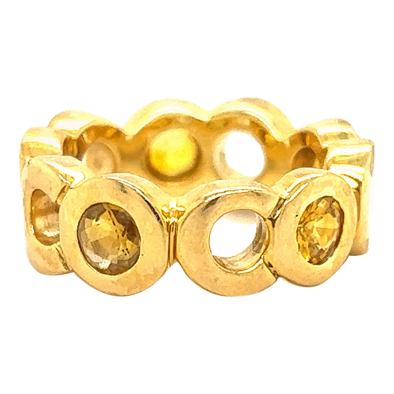 Chanel Yellow Sapphire 18k Yellow Gold “Coco” Ring For Sale