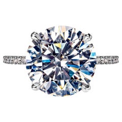 7 Carat Round Brilliant Diamond Engagement Ring GIA Certified I SI2
