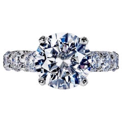 11 Carat Round Brilliant Diamond Engagement Ring Certified J SI1