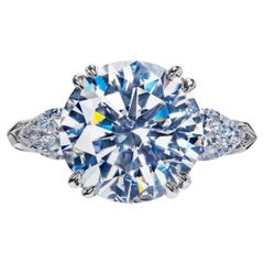 Anello di fidanzamento con diamante tondo brillante da 7 carati certificato GIA VS1