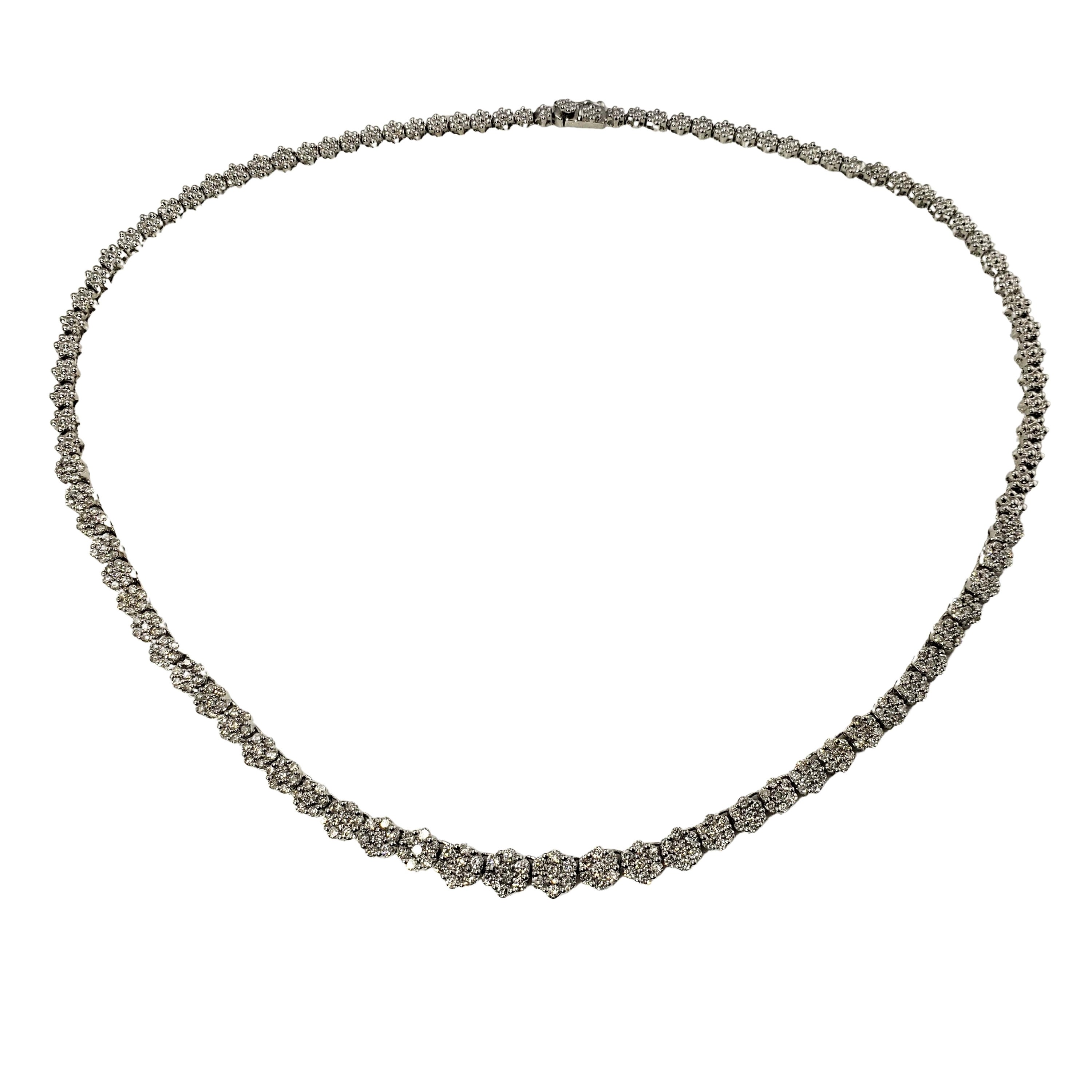 14 Karat Weißgold Diamant-Blumen-Choker-Halskette #12898