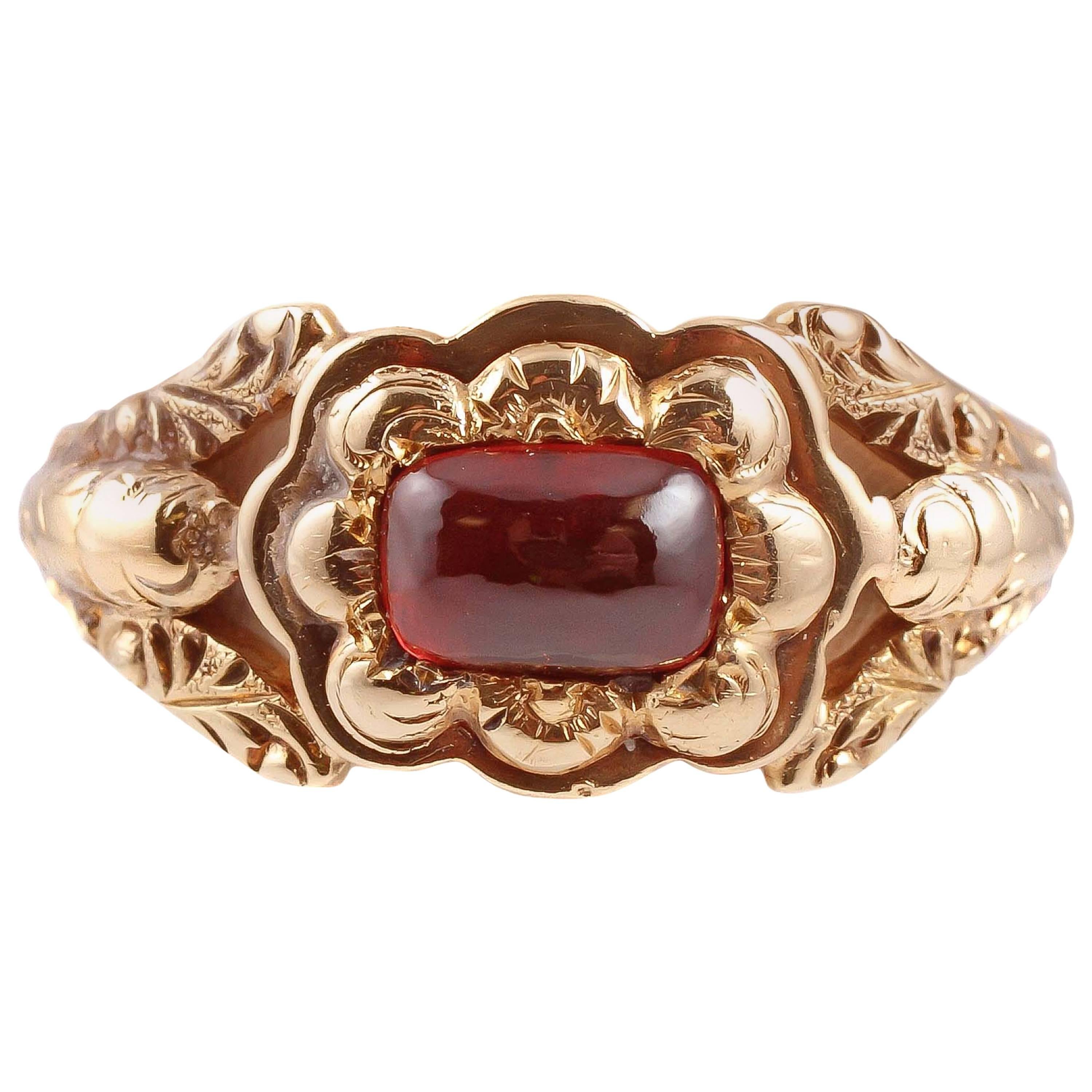 Georgian Garnet Gold Ring