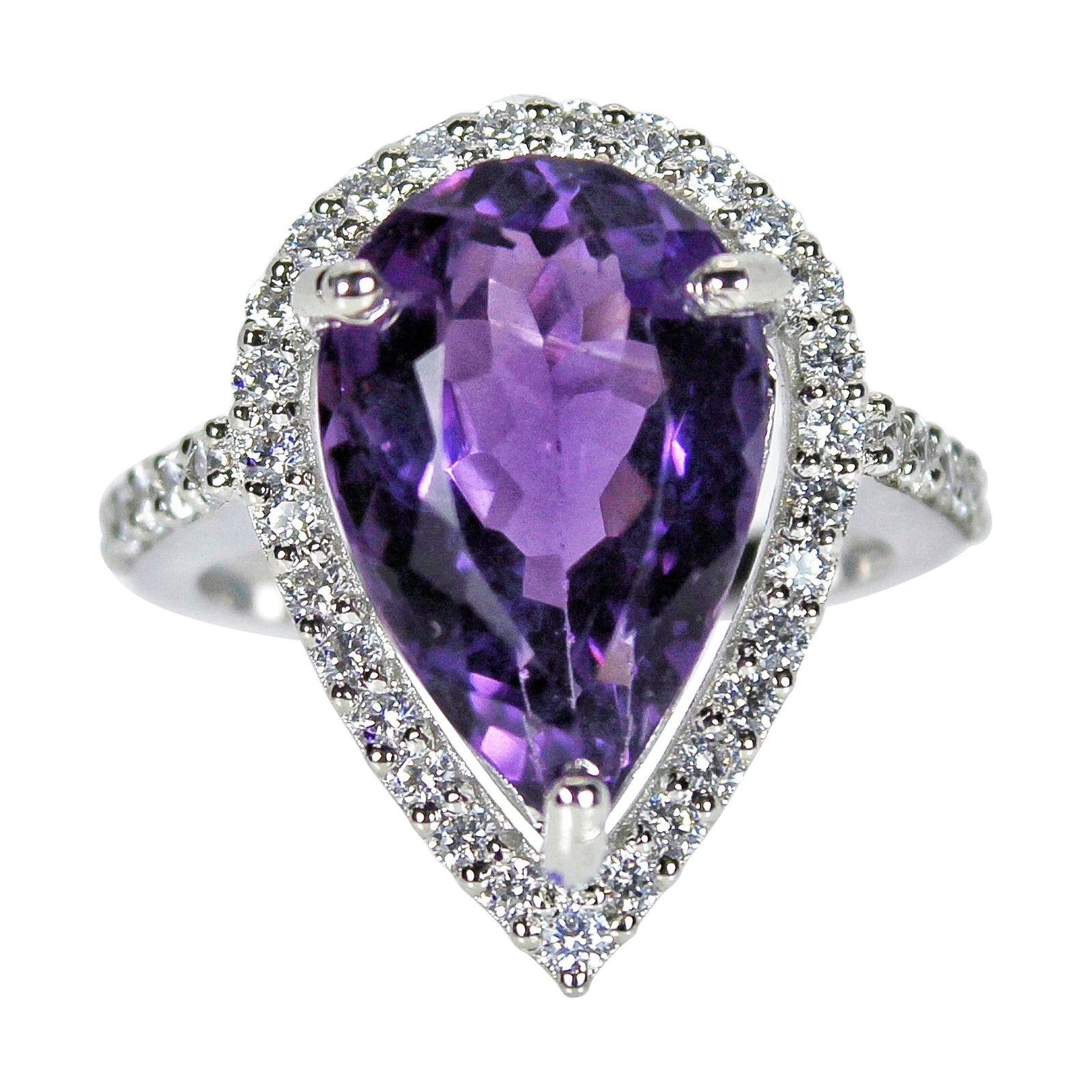 Pear Shaped Amethyst Ring For Sale