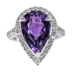 Used Pear Shaped Amethyst Ring