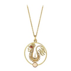 Collana con ciondolo a forma di gallo di metà secolo di Cartier Paris Georges L'Enfant
