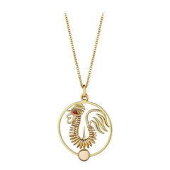 Cartier Paris Georges L'enfant Mid-Century Rooster Pendant Charm Necklace