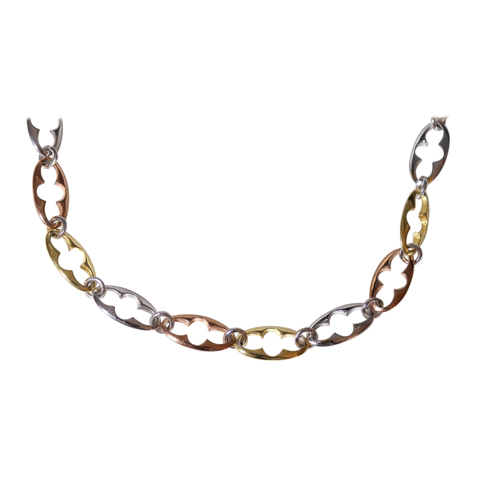Esther Link Necklace, 18k Gold, Rose Gold, White Gold For Sale