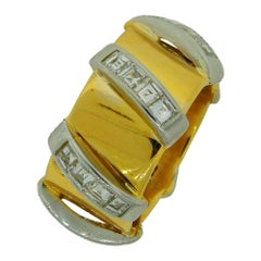 Vintage Seaman Schepps Ring Diamond 18k Gold Band Estate Jewelry