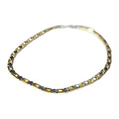 Cross Link Necklace II, 18k Gold, White Gold