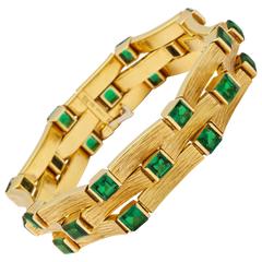 1960s Spritzer and Fuhrmann Tourmaline Gold Bracelet