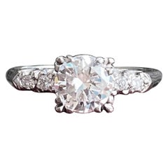 Vintage 1940s 1 Carat Diamond 14k Engagement Ring