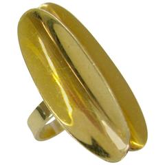 Modernist Gold Ring Circa 1970
