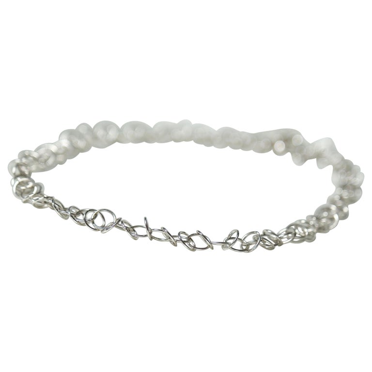 Loop Chain Necklace, 18k White Gold For Sale at 1stDibs