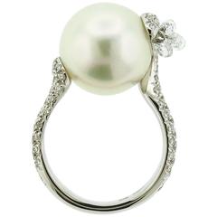 Mikimoto South Sea Pearl Diamond Gold Ring