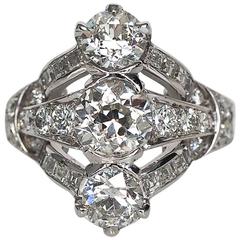 1920s Tiffany & Co. Art Deco Diamond Platinum Engagement Ring 