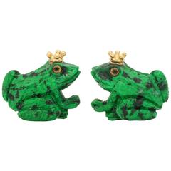 The Crowned Frog Cufflinks By Michael Kanners