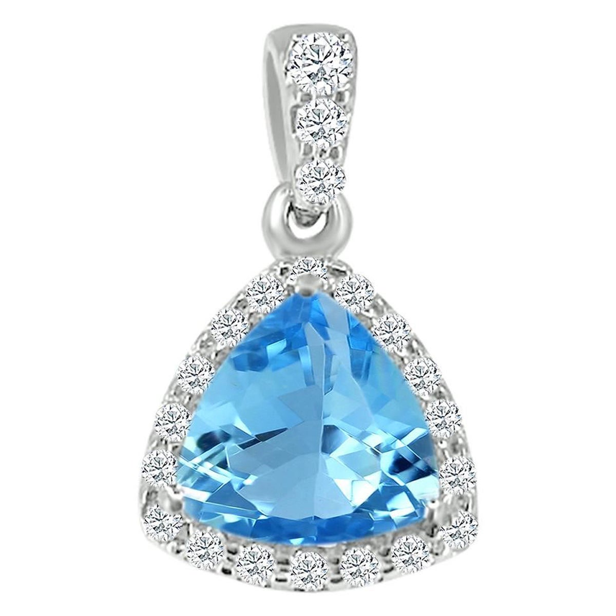 14k White Gold 0.91cts Aquamarine and Diamond Pendant, Style#TS1078AQP 21056/4 For Sale
