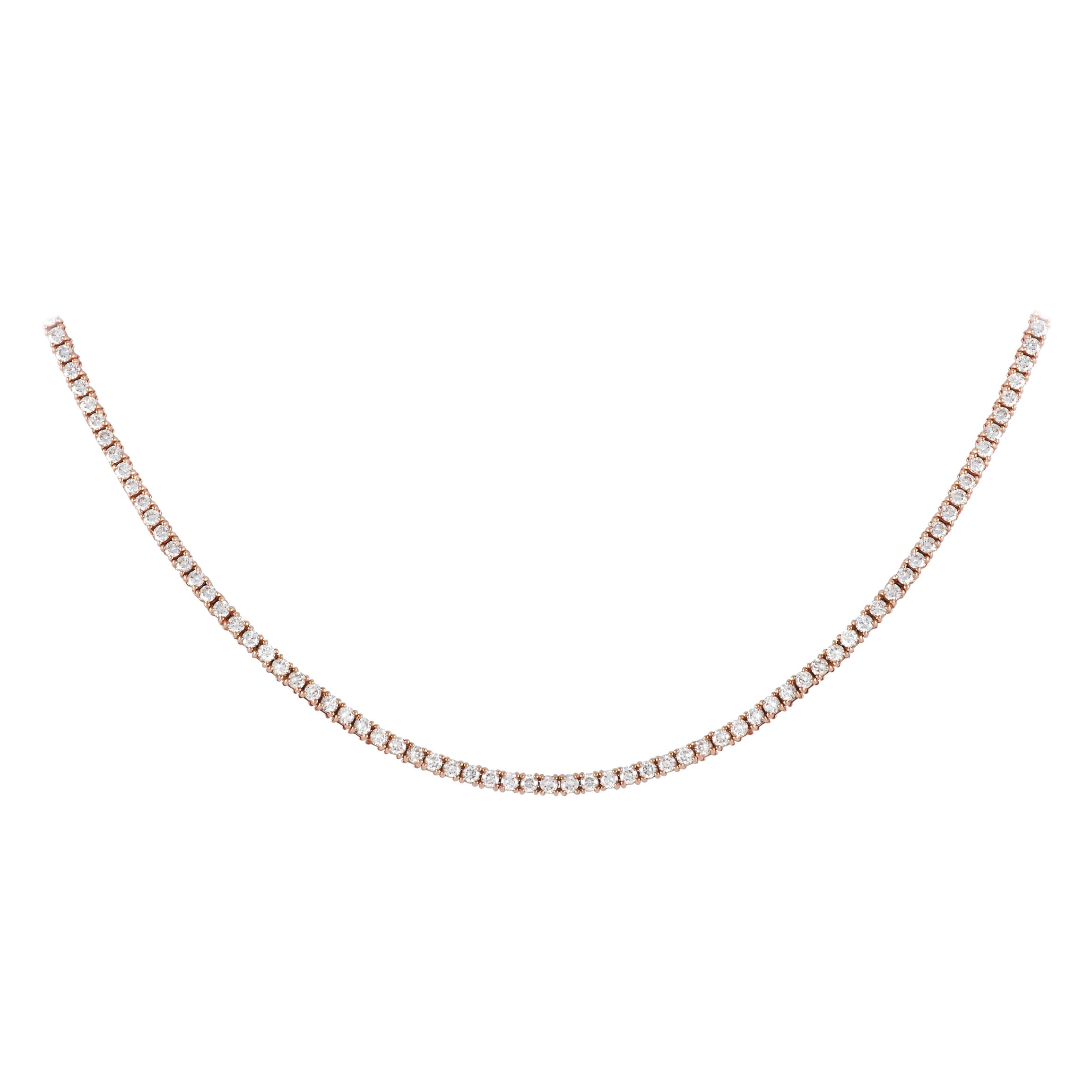 LB Exclusive 18k Rose Gold 5.48ct Diamond Necklace