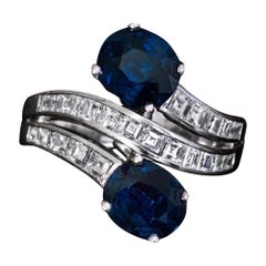 Sapphire Diamond Vintage Engagement Ring
