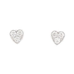 Cartier Heart Stud Earrings 18k White Gold with Diamonds Mini