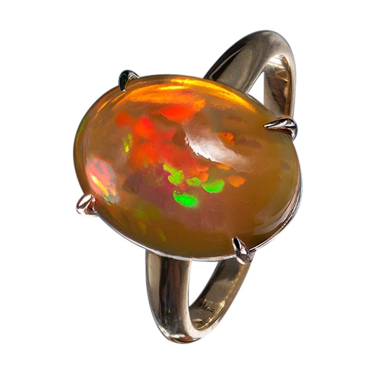 Opal Gold Ring Engagement Promise Ring For Sale