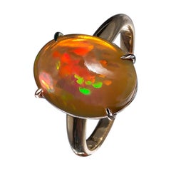 Opal Gold Ring Engagement Promise Ring