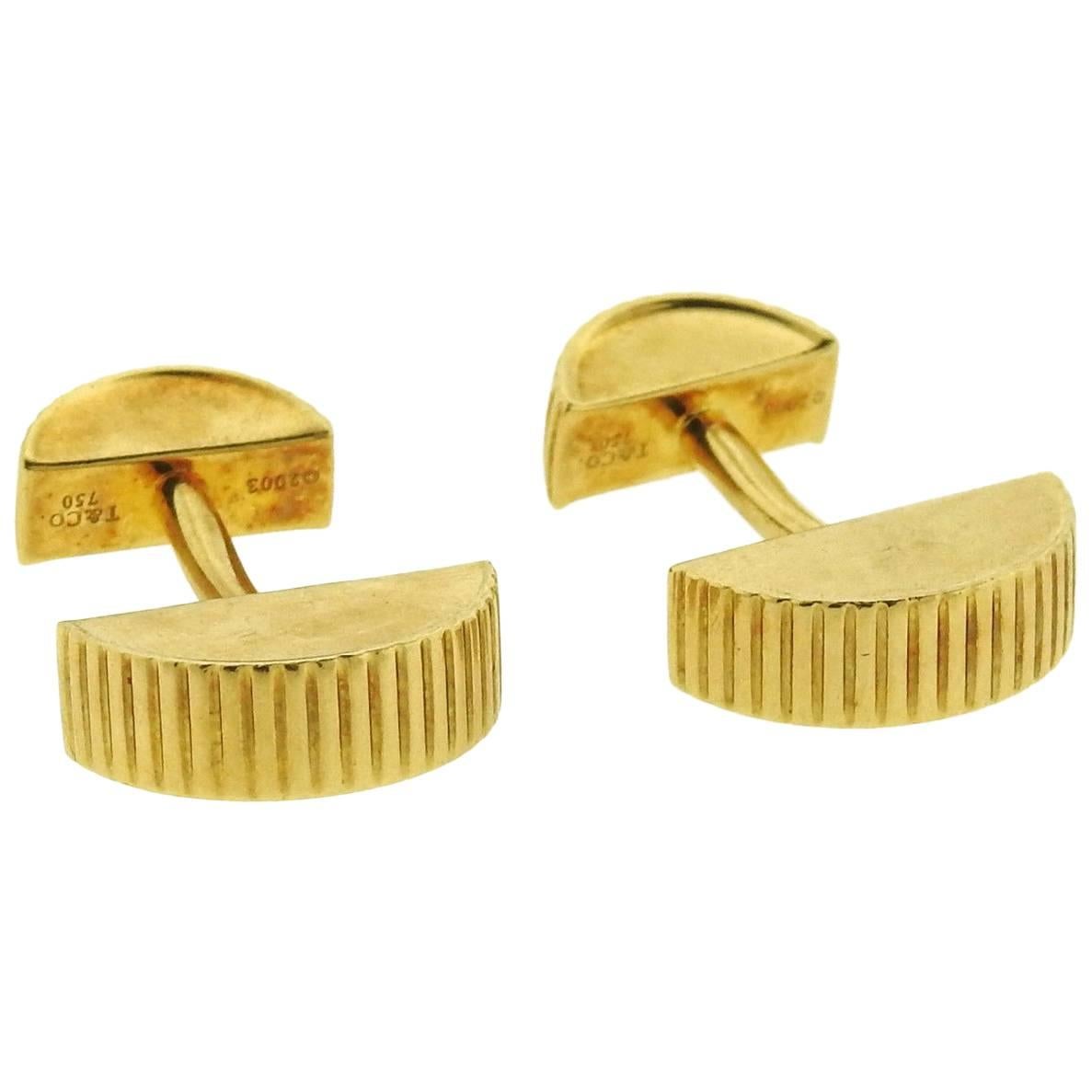 Tiffany and Co. Gold Cufflinks at 1stDibs tiffany gold cufflinks