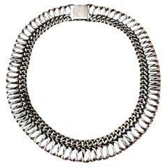 Vintage Danecraft Sterling Silver Wide Collar Necklace