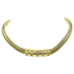 Retro Diamond Gold Snake Chain Necklace 4