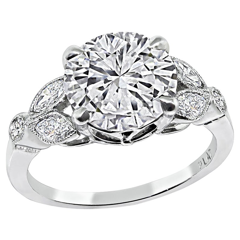 GIA Certified 2.48ct Diamond Engagement Ring For Sale