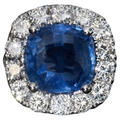 9.33ct Sapphire Diamond White Gold Ring