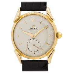 Retro Rolex Yellow Gold Oversize Dress Model Wristwatch 1950s
