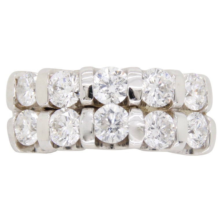 Two-Row Diamond Band Ring For Sale at 1stDibs