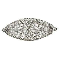 Art Deco 1.59 Carat Diamond Platinum Brooch