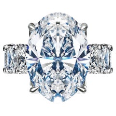 24 Carat Oval Cut Diamond Engagement Ring GIA Certified H SI2