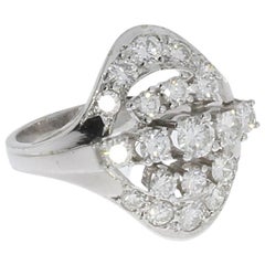 Vintage 1.42 Carat Diamonds Gold Cluster Ring