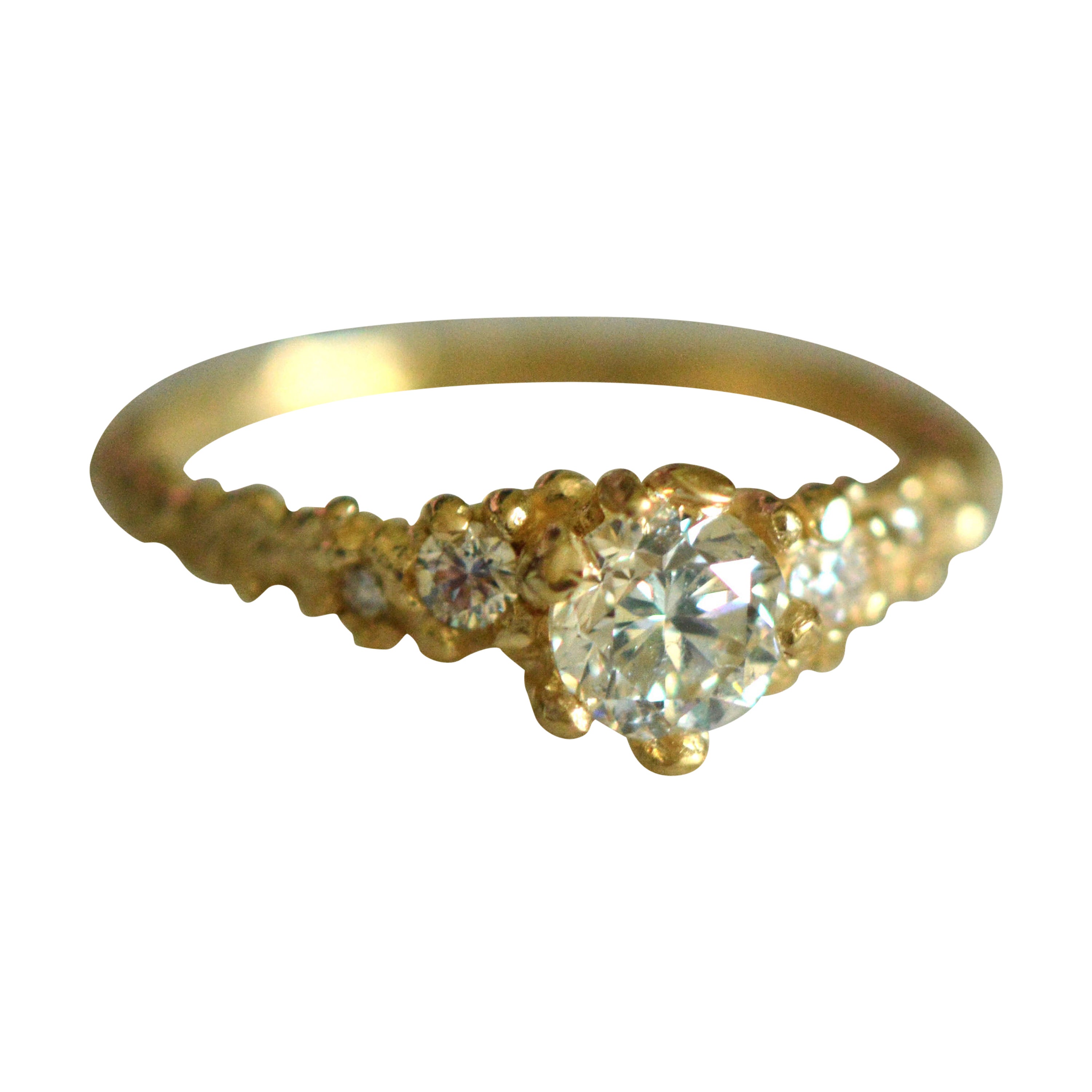 Solid 18 Carat Gold Earth Diamond Ring by Lucy Stopes-Roe For Sale