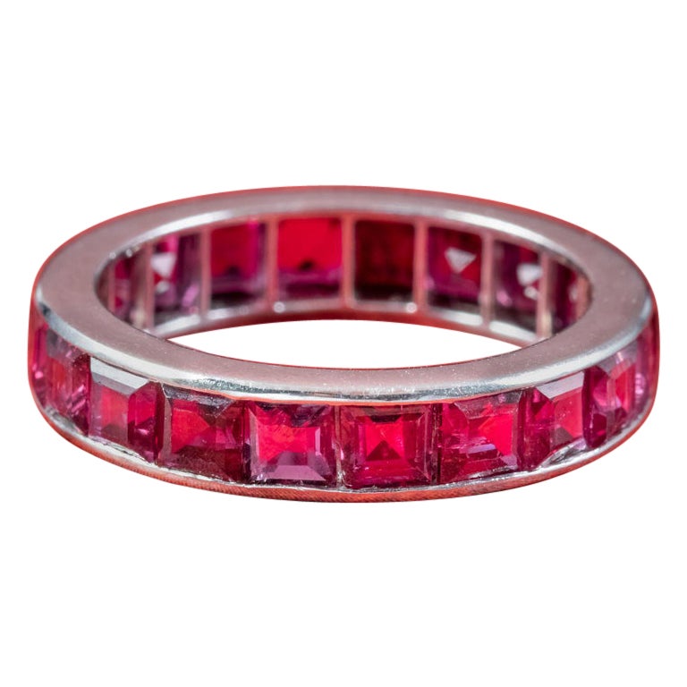 Art Deco Ruby Full Eternity Ring For Sale