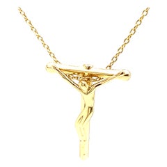 Tiffany & Co. Elsa Peretti 18k Yellow Gold Crucifix and Chain
