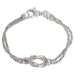 Tiffany & Co Sterling Silver Double Love Knot Rope Chain Bracelet