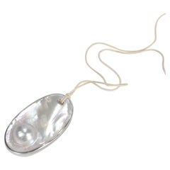 Retro Elsa Peretti Tiffany & Co. Blister Pearl & Sterling Silver Pendant Necklace