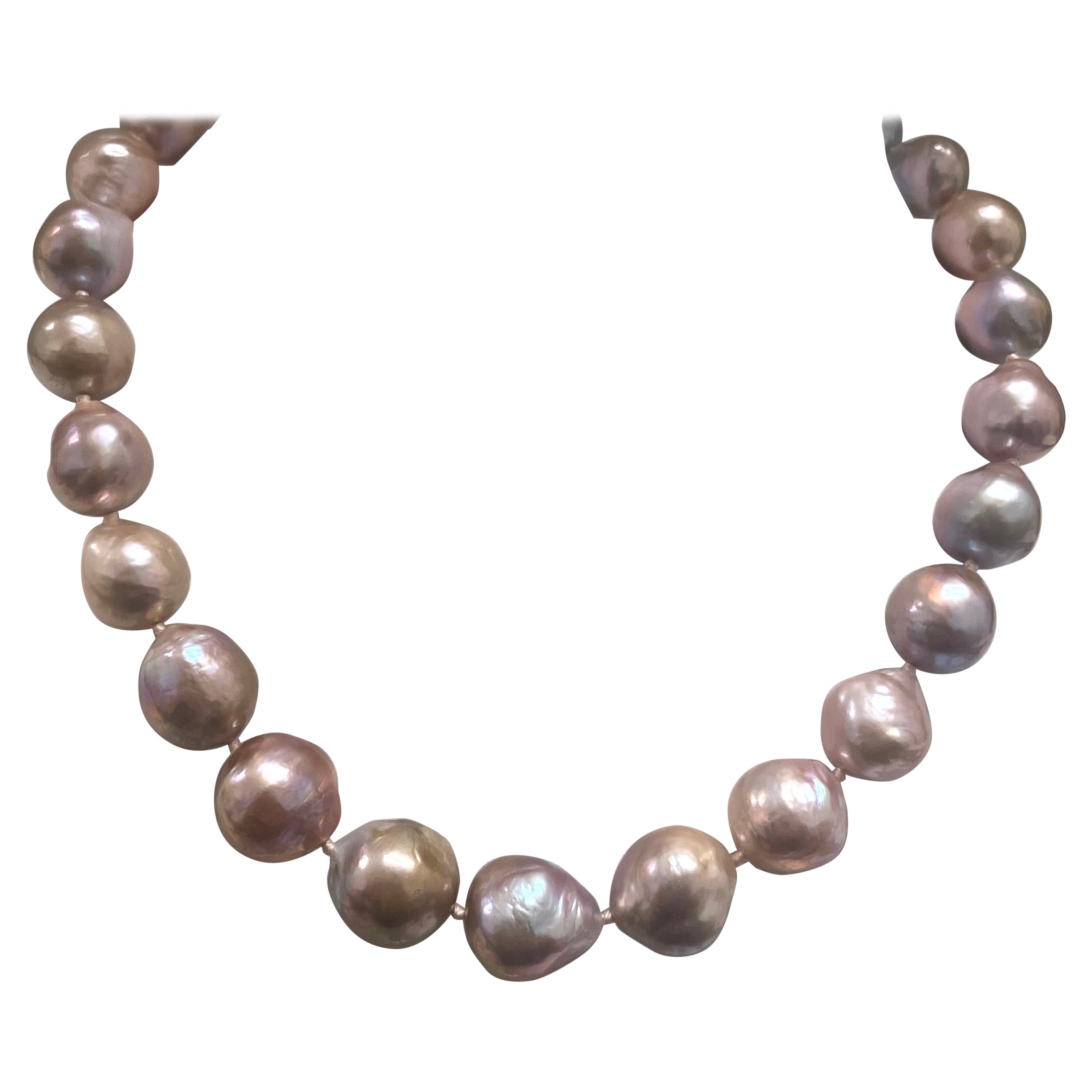 Natural Pink Extra Large Freshwater Pearl Paradizia Necklace