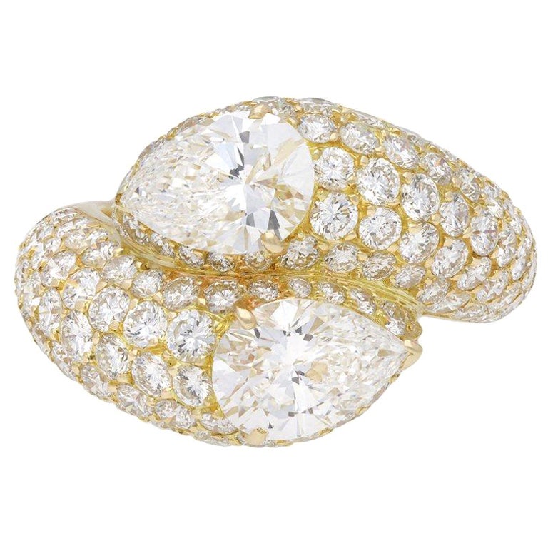 Anillo cruzado de diamantes Cartier, francés, hacia 1970 en venta