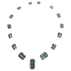 126 Carat Light Ice Blue Beryl Aquamarine Loose Gemstone Suite for Necklace
