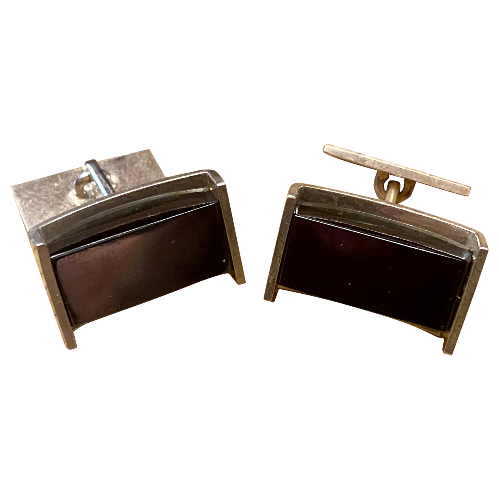 Silver Cufflinks by Elis Kauppi for Kupittaan Kulta, Finland, 1965 For Sale