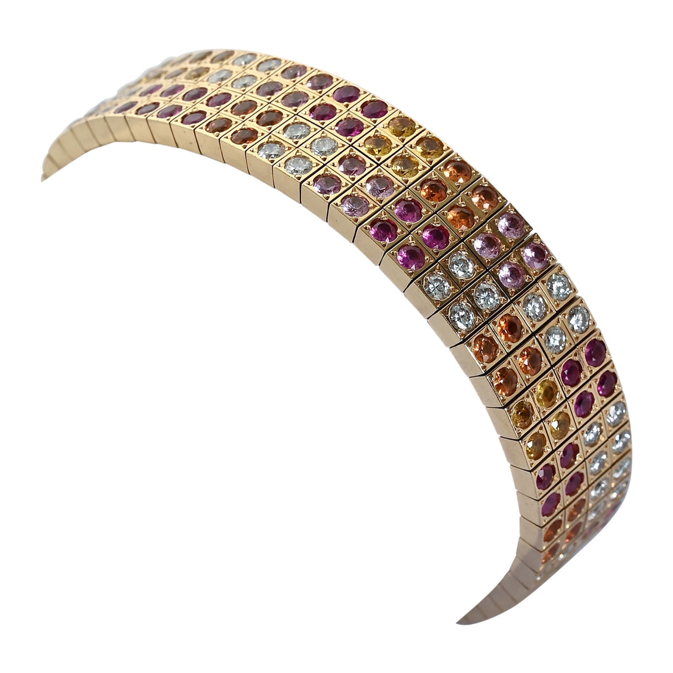 Cartier Strap Bracelet with Diamonds and Sapphires