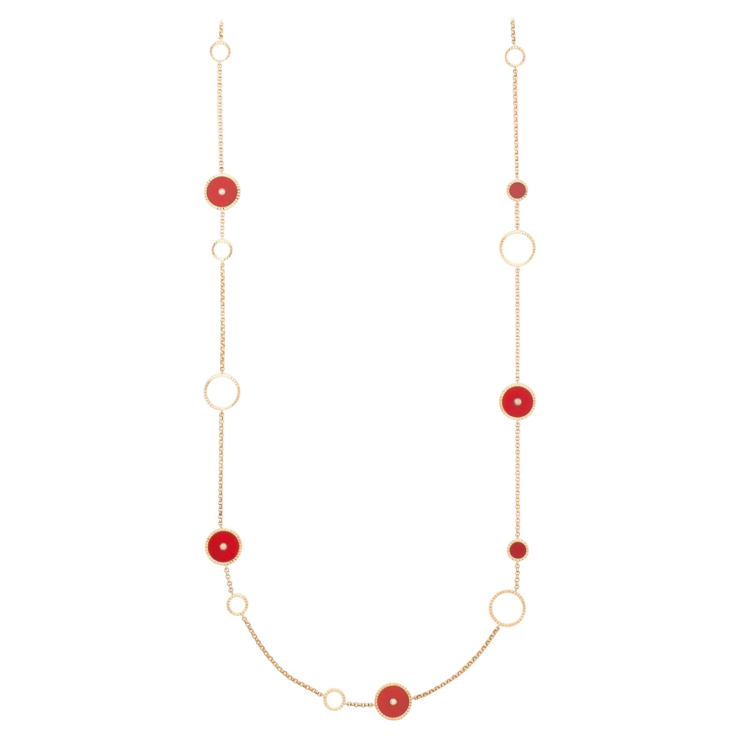 Marli "Coco" Coral Diamond Necklace Rose Gold