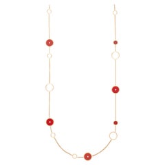 Marli "Coco" Coral Diamond Necklace Rose Gold