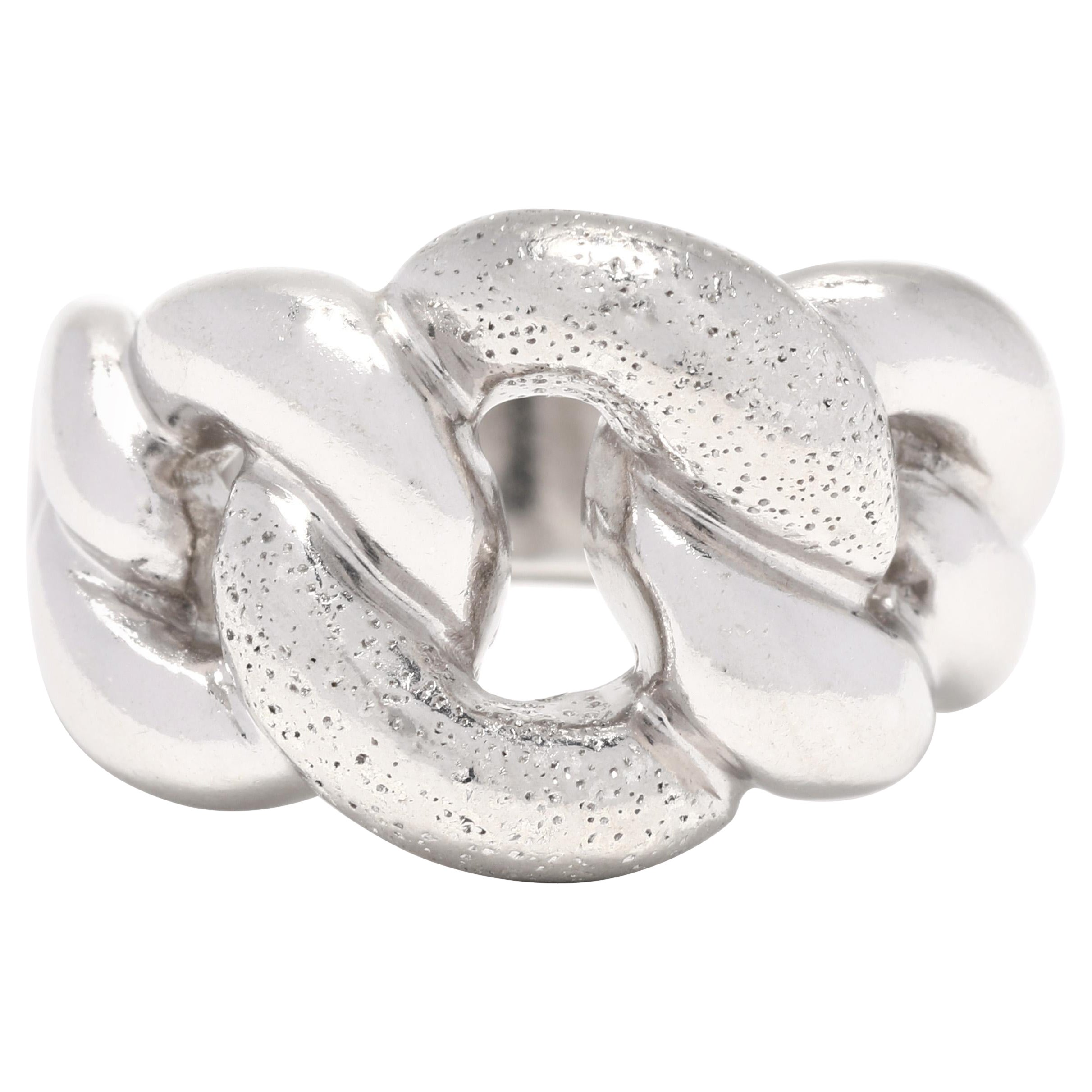 Peru Gliederring mit konisch zulaufender Kette, Sterlingsilber, Ring Einfaches Silber